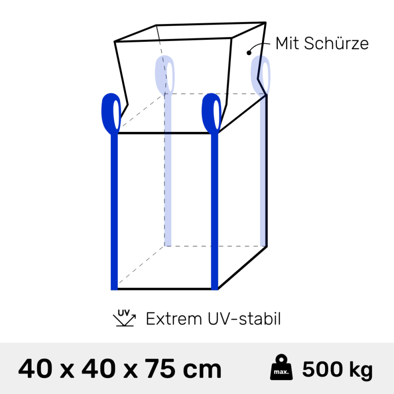 BIG BAG-40 x 40 x 75cm Standard unbeschichtet