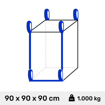 Big Bag 90 x 90 x 90 cm Typ Stein- mit Bodenschlaufen