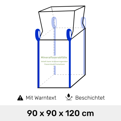 Big Bag für Mineralwolle 90 x 90 x 120 cm - mit...