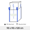 Big Bag für Mineralwolle 90 x 90 x 120 cm mit Schürze 4 Schlaufen und Warntext 970 Liter 500 kg Traglast