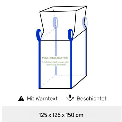 Big Bag Mineralwolle KMF 125 x 125 x 150 cm, 4...