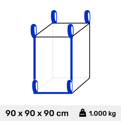 Big Bag 90 x 90 x 90 cm Typ Stein mit 2 Bodenschlaufen...