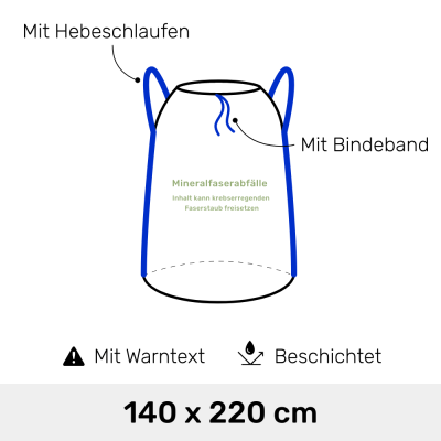 KMF Entsorgungssack 140 x 220 cm mit Bindeband + 2...