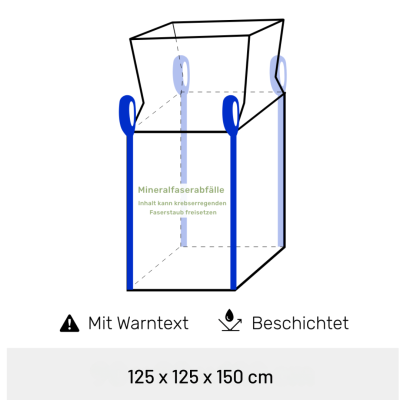 Big Bag Mineralwolle KMF 125 x 125 x 150 cm 4...