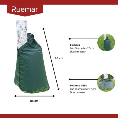 PVC-Baumbewässerungssack 55L - 420 g/m² ohne Schloss 10er Set