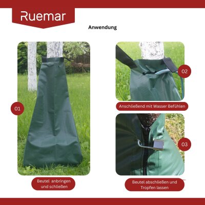 PVC-Baumbewässerungssack 55L - 420 g/m² ohne Schloss 10er Set