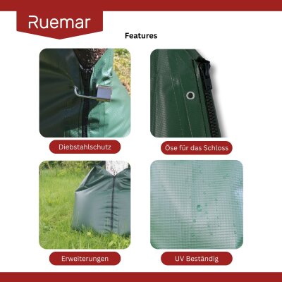 PVC-Baumbewässerungssack 55L - 420 g/m² ohne Schloss 10er Set
